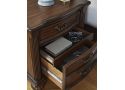 Brown Wooden Bedside Table with 3 Drawers - Lavinson