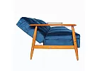 Blue 3-Seater Velvet Fabric Click-Clack Sofa Bed - Lidsdale