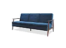 Blue 3-Seater Velvet Fabric Click-Clack Sofa Bed - Lidsdale