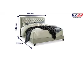 Polyester Queen Upholstered Bed with Roll Slats - Hamley