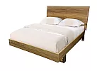 Natural Marri Timber Queen Bed with Angled Headboard and Solid Timber Slats - Lockwood 