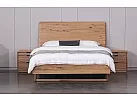 Natural Marri Timber Queen Bed with Angled Headboard and Solid Timber Slats - Lockwood 