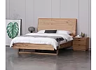 Natural Marri Timber Queen Bed with Angled Headboard and Solid Timber Slats - Lockwood 