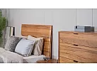 Natural Marri Timber Queen Bed with Angled Headboard and Solid Timber Slats - Lockwood 