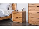 Natural Marri Timber Queen Bed with Angled Headboard and Solid Timber Slats - Lockwood 