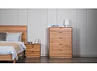 Natural Marri Timber Queen Bed with Angled Headboard and Solid Timber Slats - Lockwood 