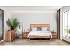 Natural Marri Timber Queen Bed with Angled Headboard and Solid Timber Slats - Lockwood 