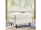 White Fabric Mid-Century Lounge Suite Set (Armchair + 2 Seater + 3 Seater + Ottoman) - Macquarie