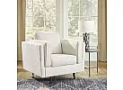 White Fabric Mid-Century Lounge Suite Set (Armchair + 2 Seater + 3 Seater + Ottoman) - Macquarie