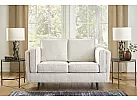 White Fabric Mid-Century Lounge Suite Set (Armchair + 2 Seater + 3 Seater + Ottoman) - Macquarie