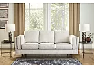 White Fabric Mid-Century Lounge Suite Set (Armchair + 2 Seater + 3 Seater + Ottoman) - Macquarie