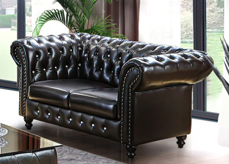 Francis Chesterfield Style Leather 2, Chesterfield Style Leather Sofa
