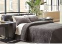 Genuine Leather Pull Out Sleeper Grey Sofa Bed - Coburg