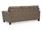 3 Seater Pull Out Queen Size Faux Leather Sofa Bed in Brown - Nankin