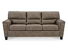 3 Seater Pull Out Queen Size Faux Leather Sofa Bed in Brown - Nankin