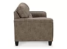 3 Seater Pull Out Queen Size Faux Leather Sofa Bed in Brown - Nankin