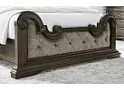 King Size Traditional Wooden Bed Frame with Elegant Curved Patterns and Fabric Upholstery - Newcastle