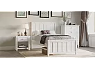 Black/ White Contemporary Panelled Single Bed with Solid Slats and Support Rail - Pakenham