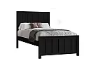 Black/ White Contemporary Panelled Double Bed with Solid Slats and Support Rail - Pakenham