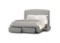 Light/ Dark Grey Fabric King Size Bed with 4 Storage Drawers - Ralgan