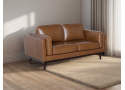 Full Premium Leather 2 Seater Brown Sofa - Ramco