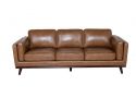 Full Premium Leather 3 Seater Brown Sofa - Ramco