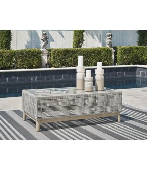 Rectangular Outdoor Coffee Table with Resin Wicker - Scotia