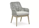 Set of 2 Outdoor Dining Armchair with Seating Cushion and Resin Wicker - Scotia