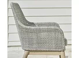Set of 2 Outdoor Dining Armchair with Seating Cushion and Resin Wicker - Scotia