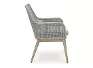 Set of 2 Outdoor Dining Armchair with Seating Cushion and Resin Wicker - Scotia