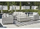 Square Outdoor Side Table with Resin Wicker - Scotia