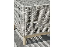 Square Outdoor Side Table with Resin Wicker - Scotia