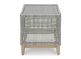 Square Outdoor Side Table with Resin Wicker - Scotia