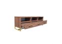 Walnut TV Entertainment Unit with 3 Drawers - Shaan