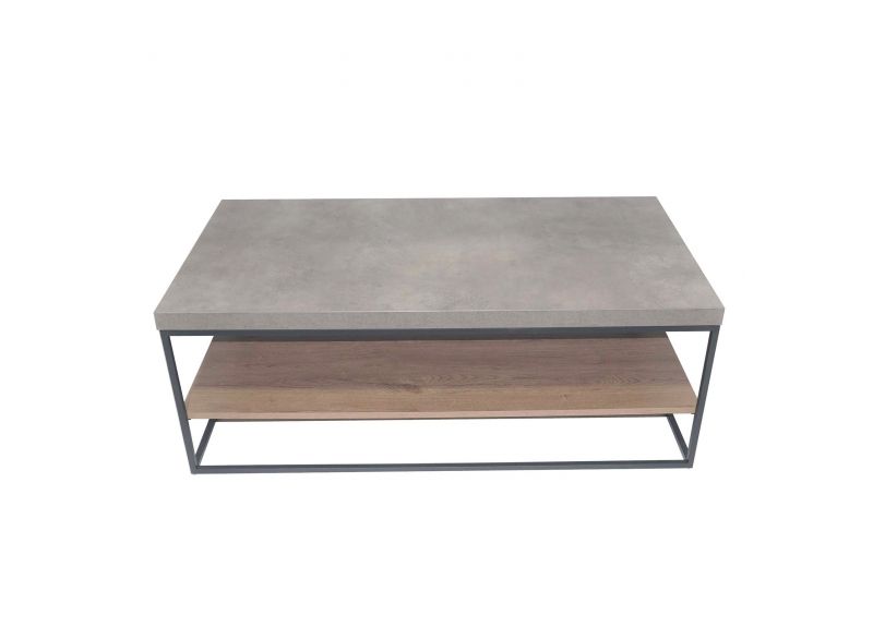 Rectangular Wooden Coffee Table with Shelf - Simon
