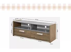 Brown TV Entertainment Unit with 2 Drawers - Simon