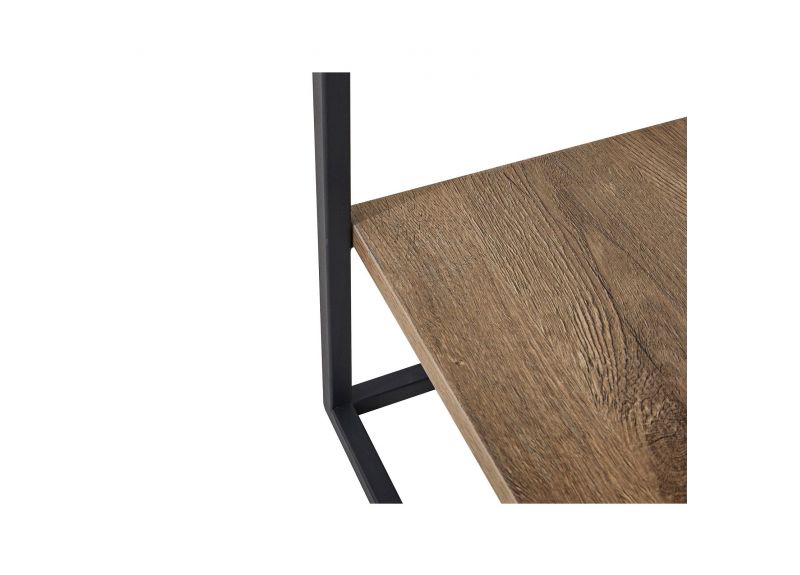 Square Wooden Side Table with Shelf - Simon