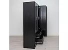 Black/ White 4 Door Mirrored with 2 Drawers Wardrobe - Sunbury