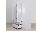 Black/ White 4 Door Mirrored with 2 Drawers Wardrobe - Sunbury