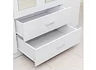 Black/ White 4 Door Mirrored with 2 Drawers Wardrobe - Sunbury