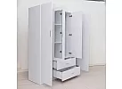 Black/ White 4 Door Mirrored with 2 Drawers Wardrobe - Sunbury