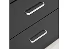 Black/ White 4 Door Mirrored with 2 Drawers Wardrobe - Sunbury