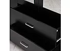 Black/ White 4 Door Mirrored with 2 Drawers Wardrobe - Sunbury