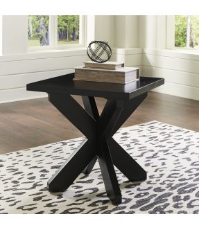 Black Wooden Square Side Table in Classic Style - Darra