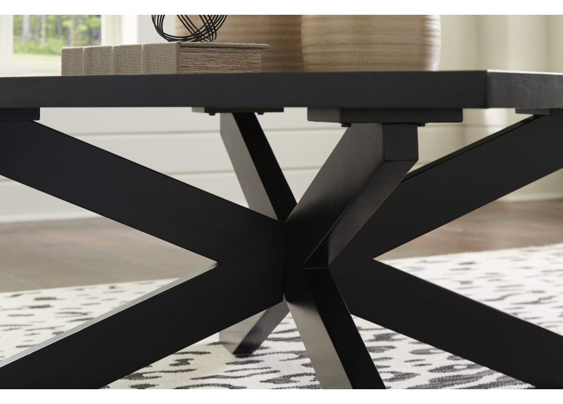 Black Wooden Square Coffee Table in Classic Style - Darra