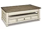 Solid Wood Lift Top Rectangular Coffee Table with Storage - Caroline