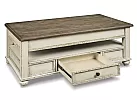 Solid Wood Lift Top Rectangular Coffee Table with Storage - Caroline