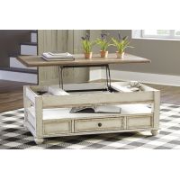Solid Wood Lift Top Rectangular Coffee Table with Storage - Caroline