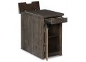 Brown Wooden Tall Side Table with Magazine Holder in Rustic Traditional Style - Wanora