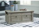 Wooden Rectangular Lift Top Coffee Table with Storages in Traditional Style - Macleod